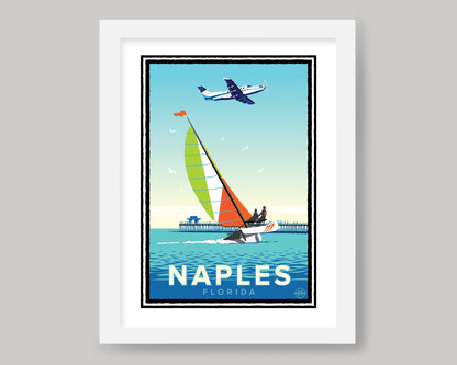 SAILING ON THE GULF OF NAPLES || FLORIDA LANDMARK ART PRINT