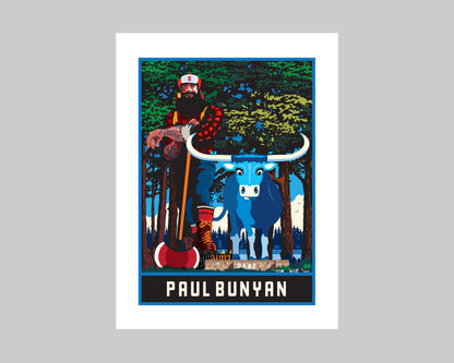 PAUL BUNYAN AND BABE || MINNESOTA LANDMARK ART PRINT