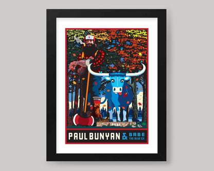 PAUL BUNYAN AND BABE IN THE FALL || MINNESOTA LANDMARK ART PRINT