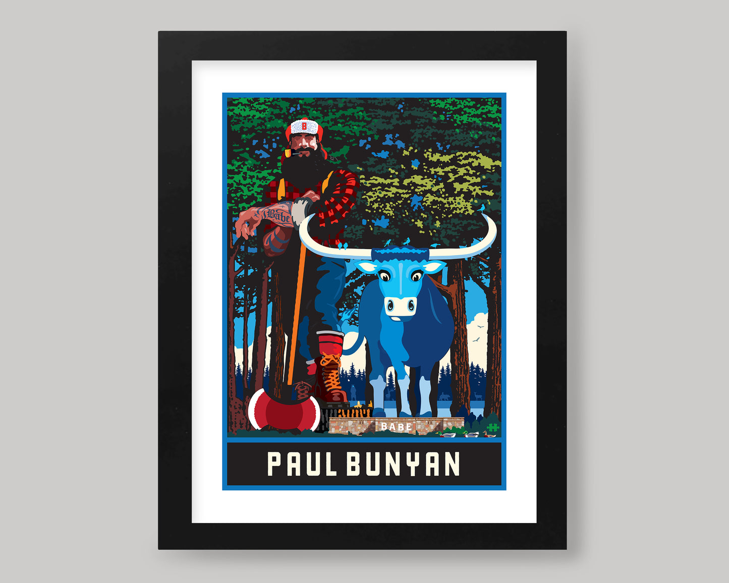 PAUL BUNYAN AND BABE || MINNESOTA LANDMARK ART PRINT