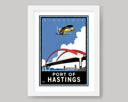 THE PORT OF HASTINGS BRIDGE VIEW || MINNESOTA LANDMARK ART PRINT