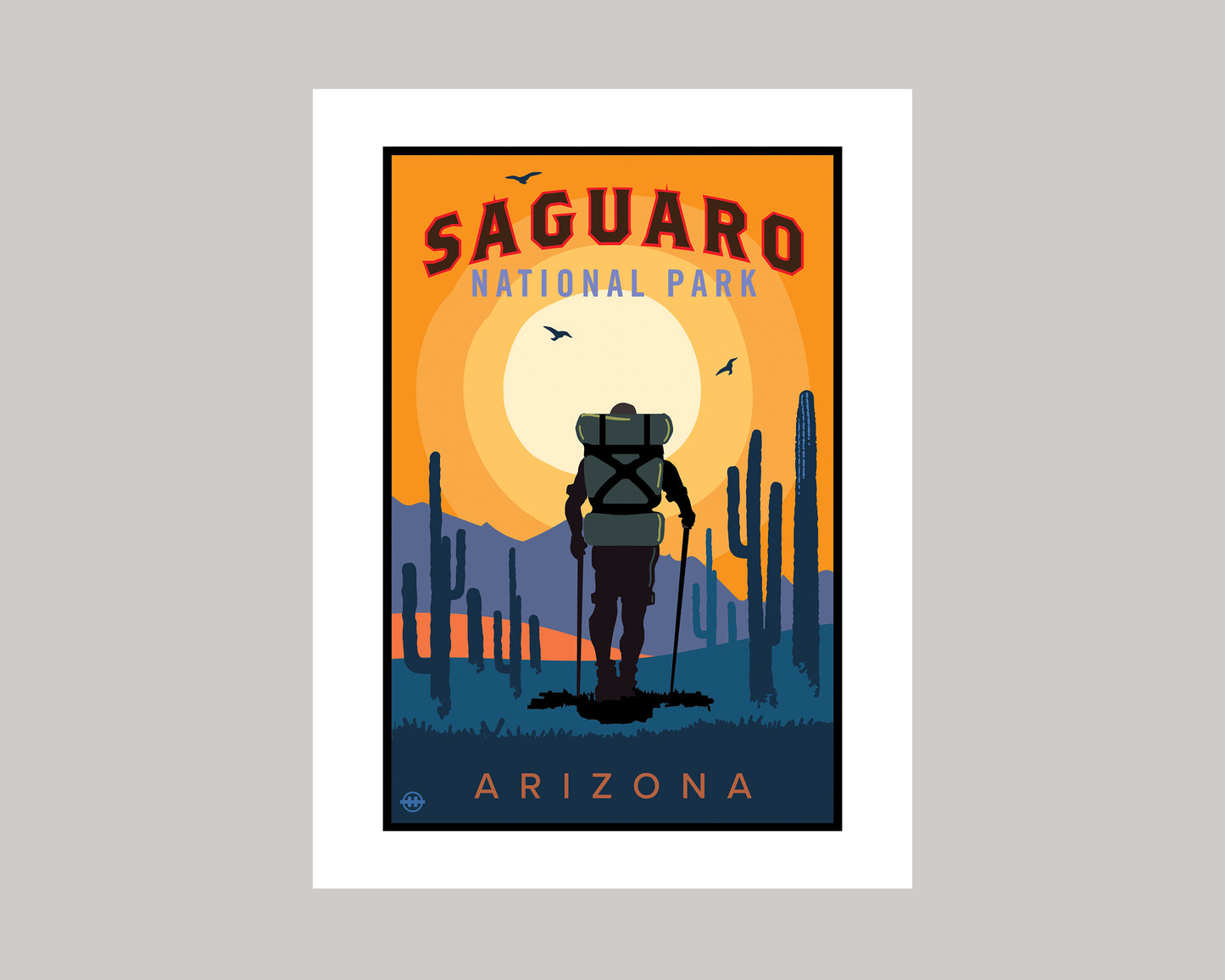 SAGUARO NATIONAL PARK SUNSET HIKE || ARIZONA LANDMARK ART PRINT