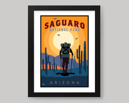 SAGUARO NATIONAL PARK SUNSET HIKE || ARIZONA LANDMARK ART PRINT