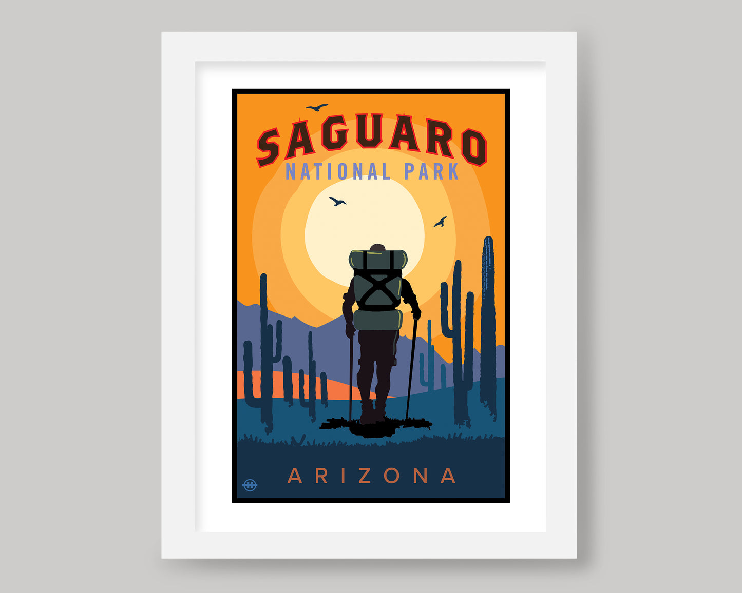 SAGUARO NATIONAL PARK SUNSET HIKE || ARIZONA LANDMARK ART PRINT