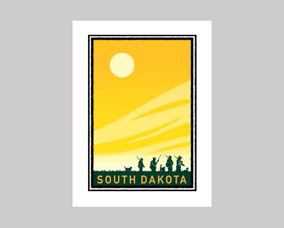 PHEASANT HUNTING WITH FRIENDS || SOUTH DAKOTA LANDMARK ART PRINT