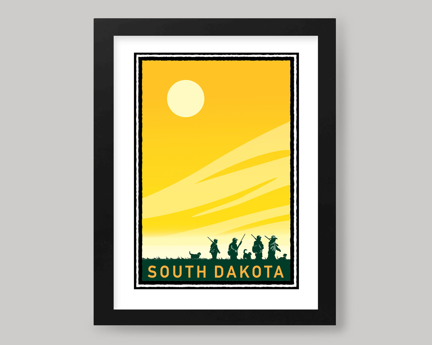 PHEASANT HUNTING WITH FRIENDS || SOUTH DAKOTA LANDMARK ART PRINT