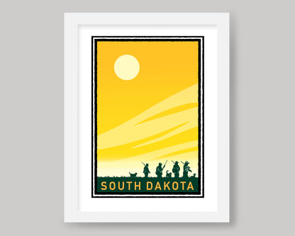 PHEASANT HUNTING WITH FRIENDS || SOUTH DAKOTA LANDMARK ART PRINT