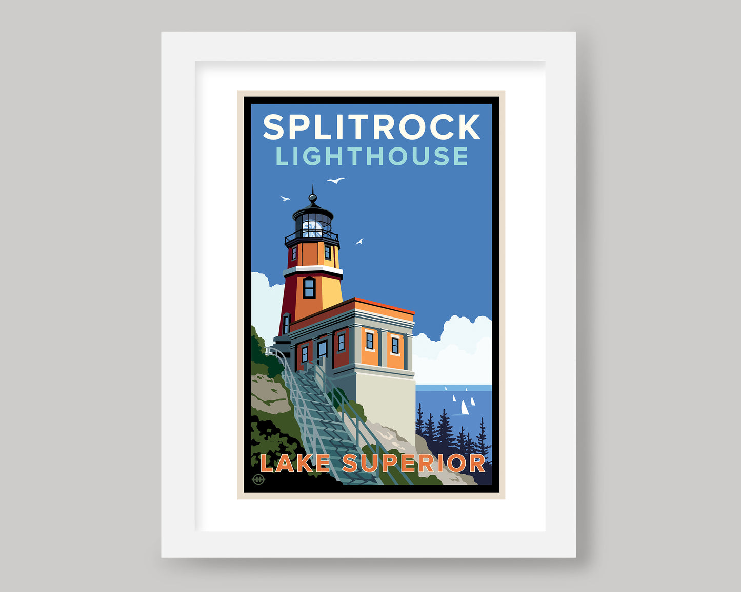 SPLIT ROCK LIGHTHOUSE STAIRWAY || MINNESOTA LANDMARK ART PRINT