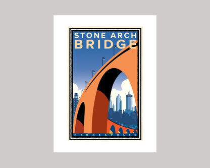 STONE ARCH CITY VIEW || MINNESOTA LANDMARK ART PRINT