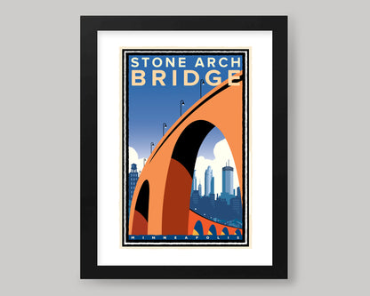 STONE ARCH CITY VIEW || MINNESOTA LANDMARK ART PRINT