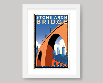 STONE ARCH CITY VIEW || MINNESOTA LANDMARK ART PRINT