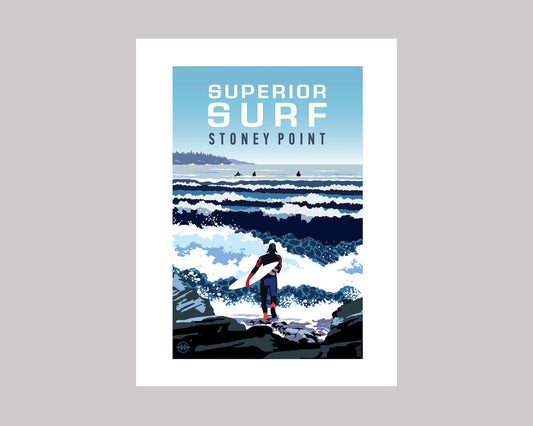 SUPERIOR SURF STONEY POINT || MINNESOTA LANDMARK ART PRINT