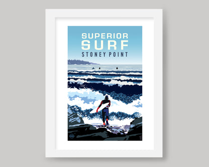 SUPERIOR SURF STONEY POINT || MINNESOTA LANDMARK ART PRINT