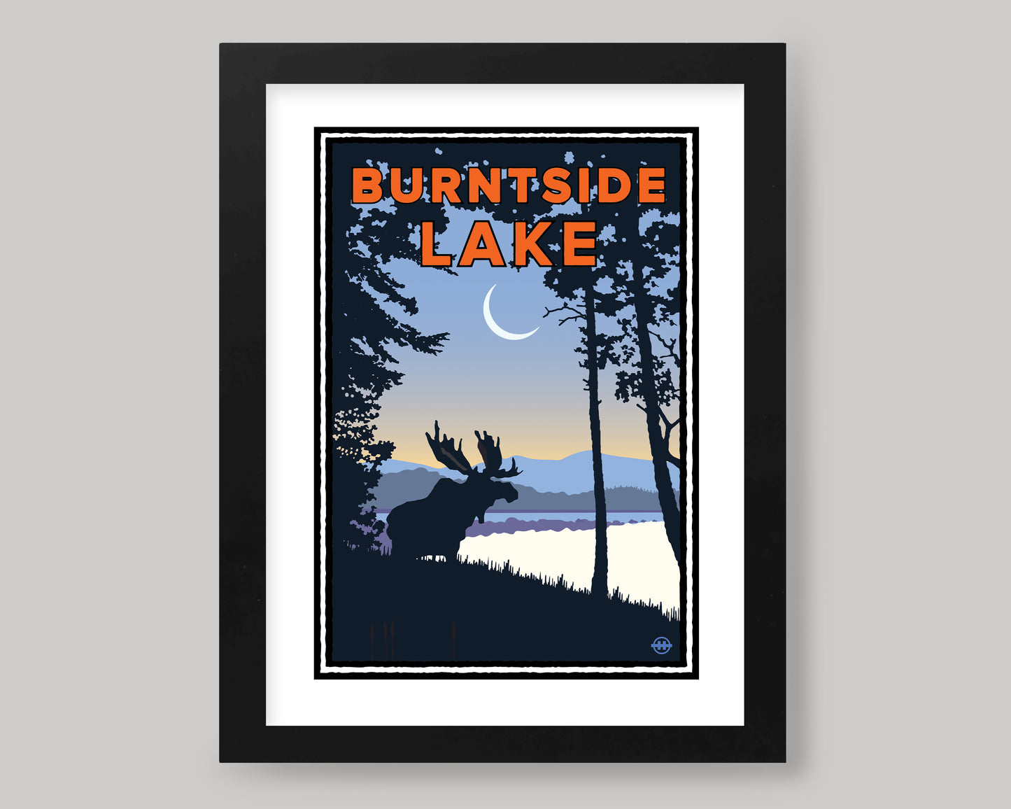 BURNTSIDE LAKE CRESCENT MOON || MINNESOTA LANDMARK ART PRINT