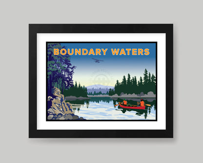 BOUNDARY WATERS FLOAT PLANE VIEW LANDSCAPE || MINNESOTA LANDMARK ART PRINT