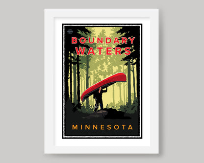 BOUNDARY WATERS PORTAGE THROUGH THE WOODS || MINNESOTA LANDMARK ART PRINT