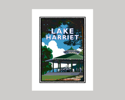 LAKE HARRIET BEARDS PLAISANCE || MINNESOTA LANDMARK ART PRINT