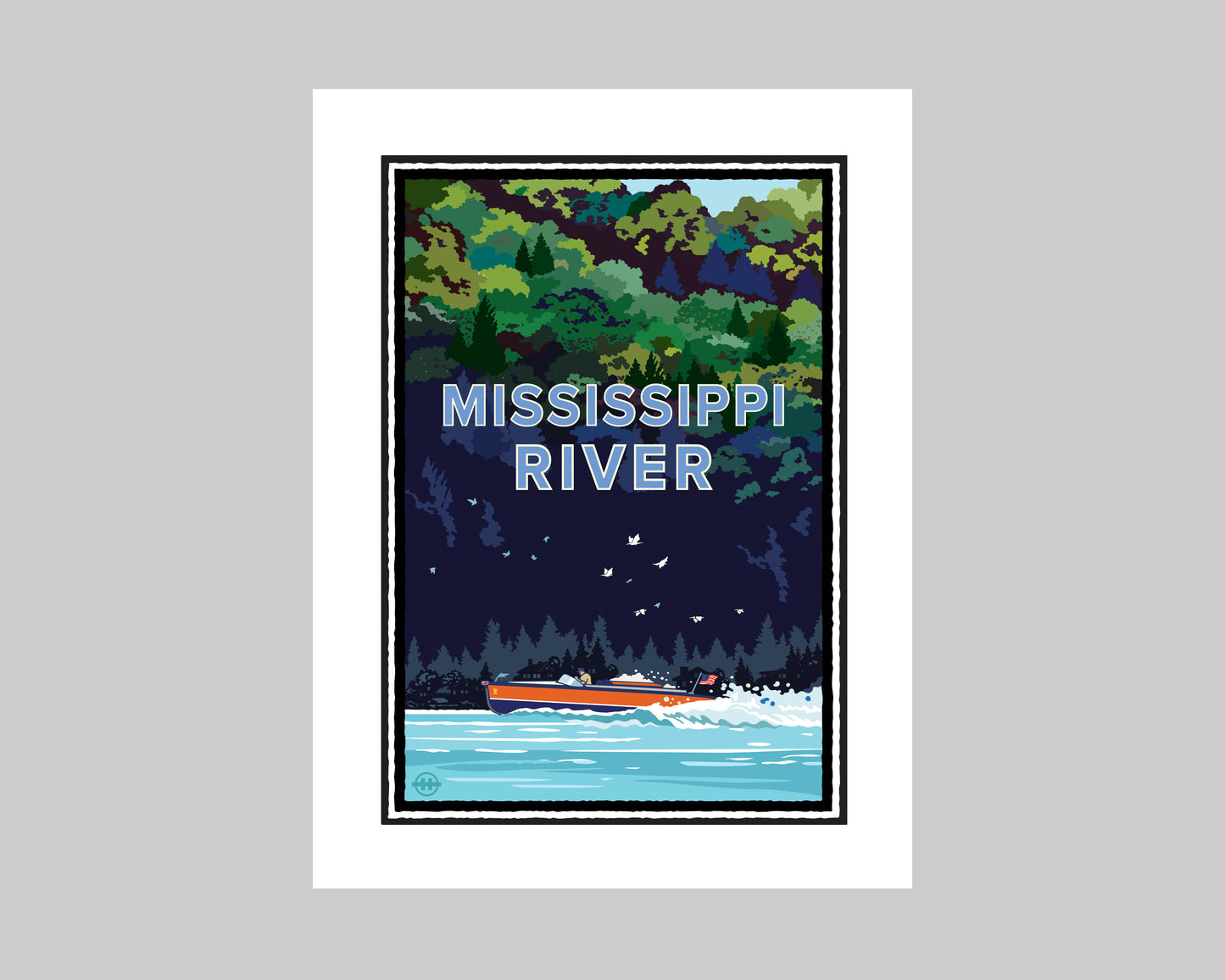 SUMMER ON THE MISSISSIPPI RIVER || MINNESOTA LANDMARK ART PRINT