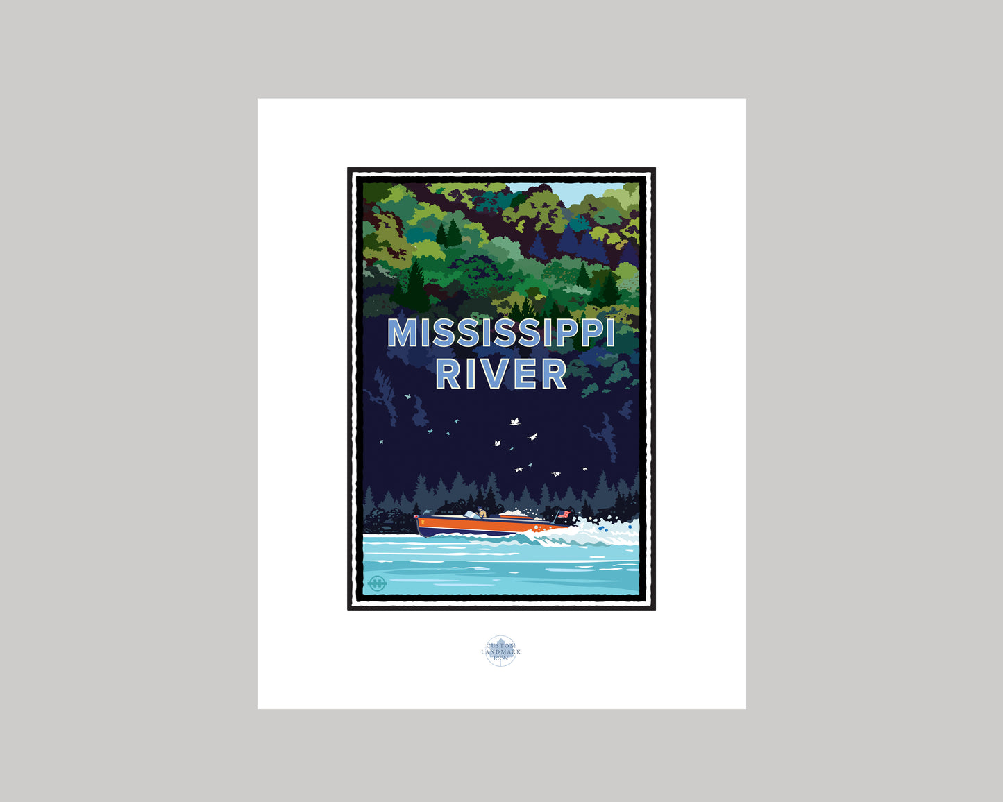 SUMMER ON THE MISSISSIPPI RIVER || MINNESOTA LANDMARK ART PRINT