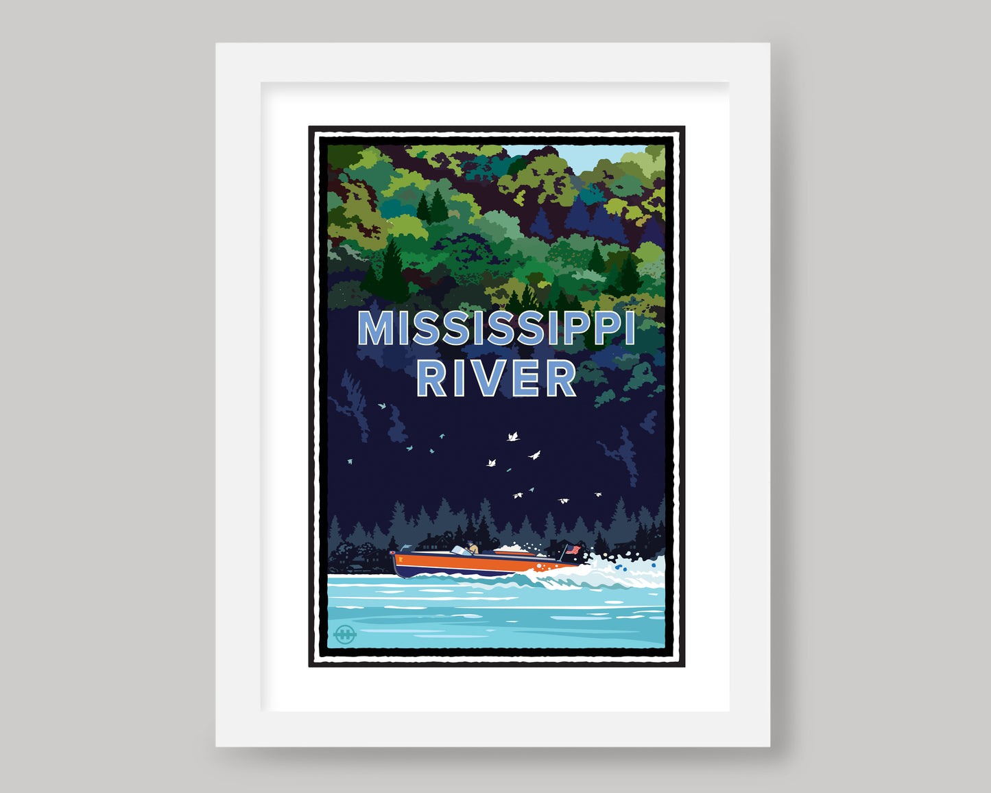 SUMMER ON THE MISSISSIPPI RIVER || MINNESOTA LANDMARK ART PRINT