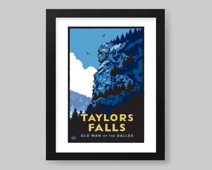 TAYLORS FALLS- THE OLD MAN OF THE DALLES WS || MINNESOTA LANDMARK ART PRINT