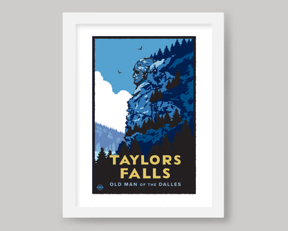 TAYLORS FALLS- THE OLD MAN OF THE DALLES WS || MINNESOTA LANDMARK ART PRINT