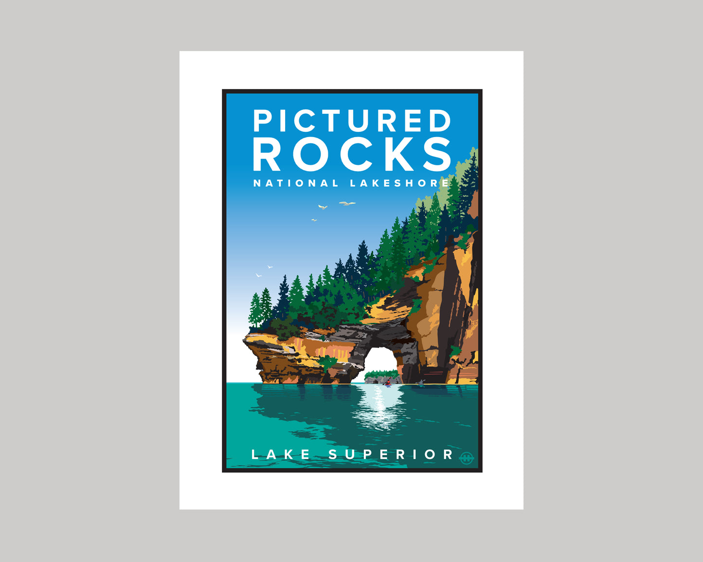 PICTURED ROCKS NATIONAL LAKESHORE || MICHIGAN LANDMARK ART PRINT
