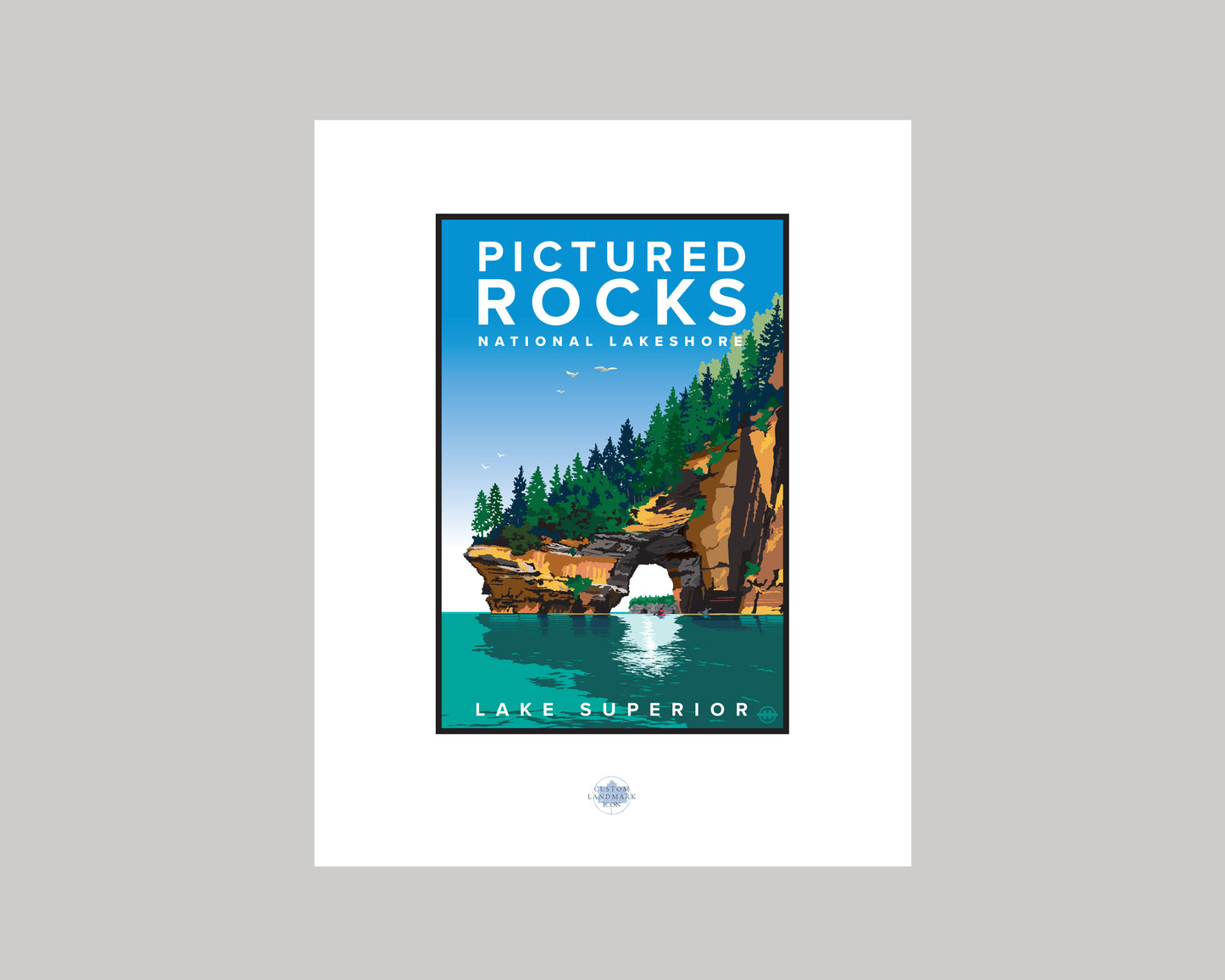 PICTURED ROCKS NATIONAL LAKESHORE || MICHIGAN LANDMARK ART PRINT