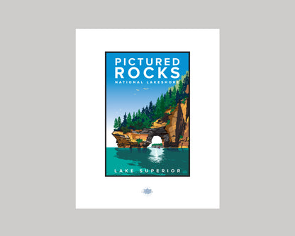 PICTURED ROCKS NATIONAL LAKESHORE || MICHIGAN LANDMARK ART PRINT