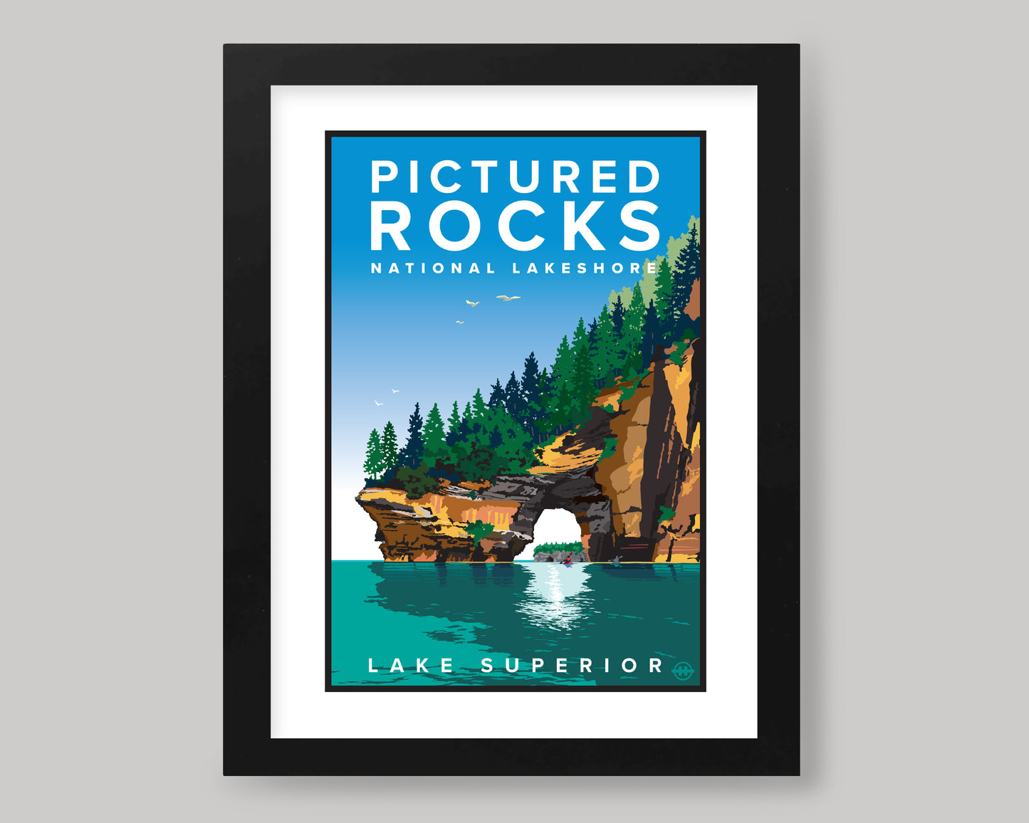 PICTURED ROCKS NATIONAL LAKESHORE || MICHIGAN LANDMARK ART PRINT