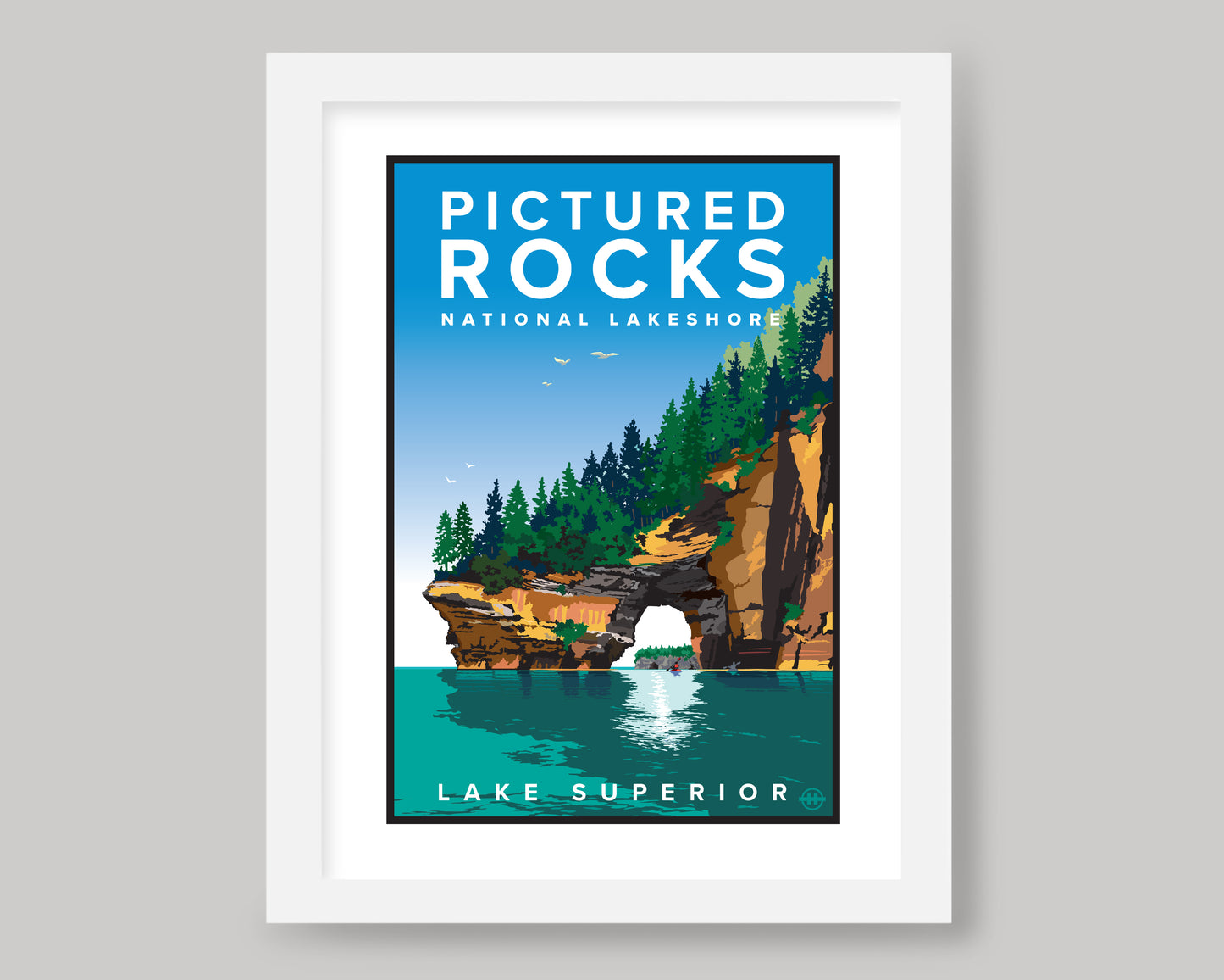PICTURED ROCKS NATIONAL LAKESHORE || MICHIGAN LANDMARK ART PRINT