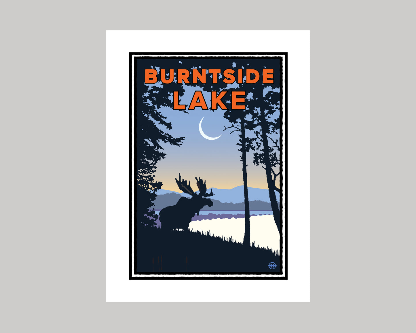 BURNTSIDE LAKE CRESCENT MOON || MINNESOTA LANDMARK ART PRINT