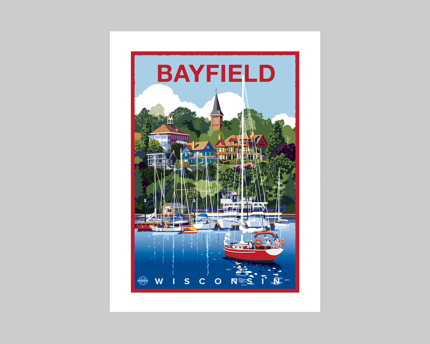 BAYFIELD MARINA || WISCONSIN LANDMARK ART PRINT