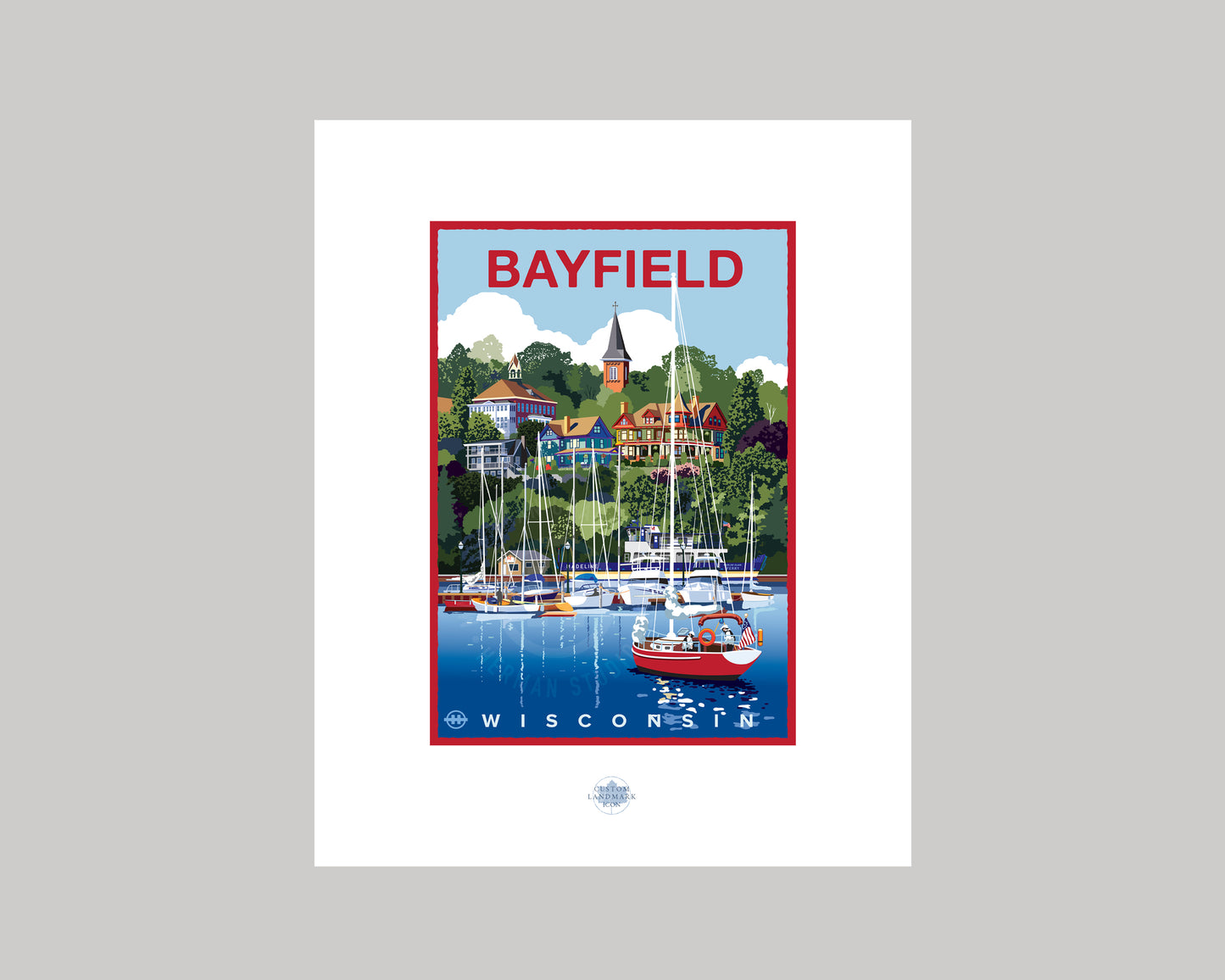 BAYFIELD MARINA || WISCONSIN LANDMARK ART PRINT