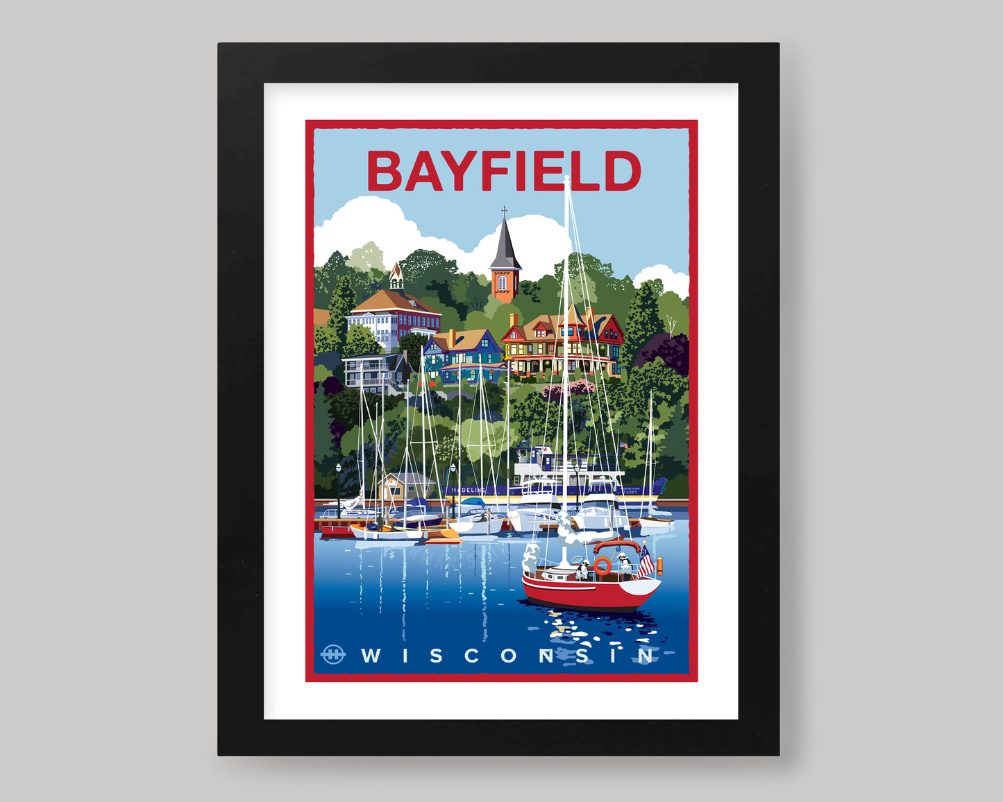 BAYFIELD MARINA || WISCONSIN LANDMARK ART PRINT