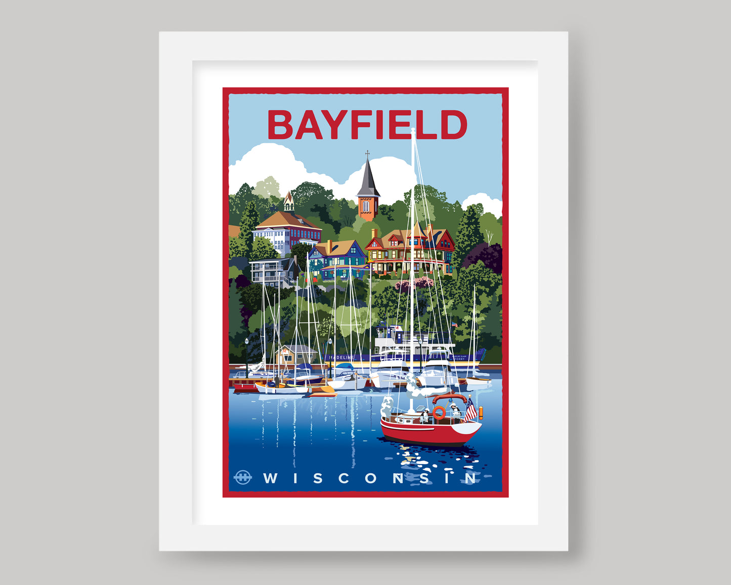 BAYFIELD MARINA || WISCONSIN LANDMARK ART PRINT