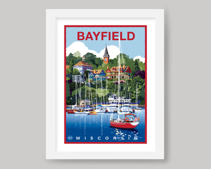 BAYFIELD MARINA || WISCONSIN LANDMARK ART PRINT