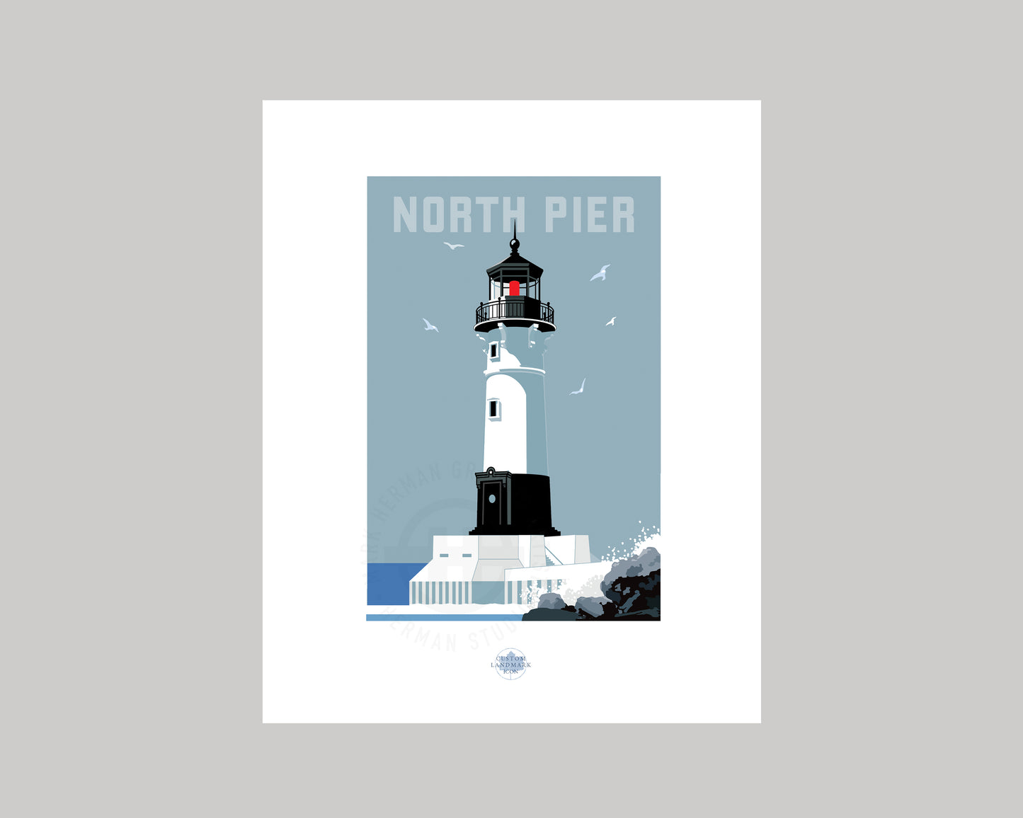 DULUTH HARBOR NORTH PIER LIGHTHOUSE DAY || MINNESOTA LANDMARK ART PRINT