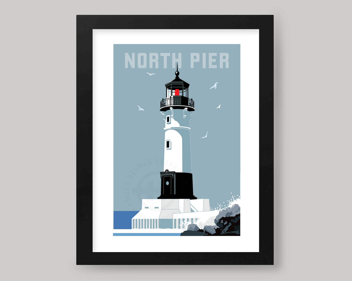 DULUTH HARBOR NORTH PIER LIGHTHOUSE DAY || MINNESOTA LANDMARK ART PRINT