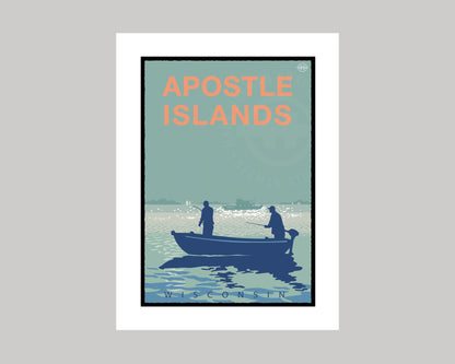 APOSTLE ISLANDS FISHERMEN || WISCONSIN LANDMARK ART PRINT