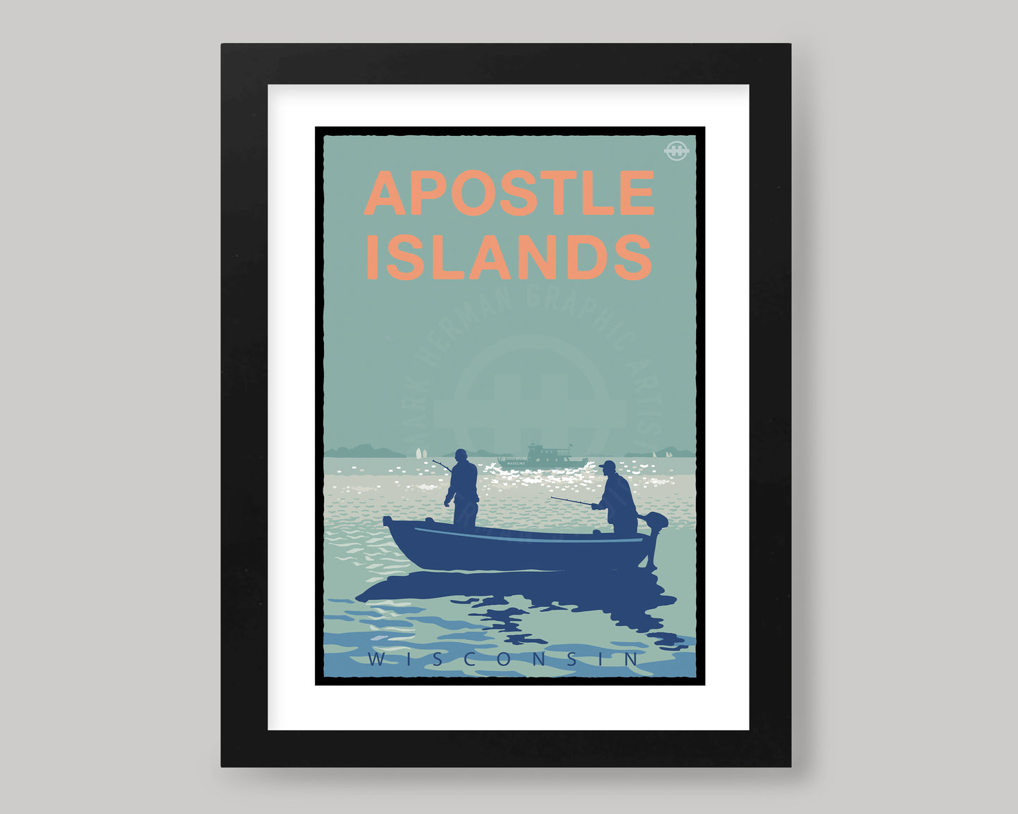 APOSTLE ISLANDS FISHERMEN || WISCONSIN LANDMARK ART PRINT