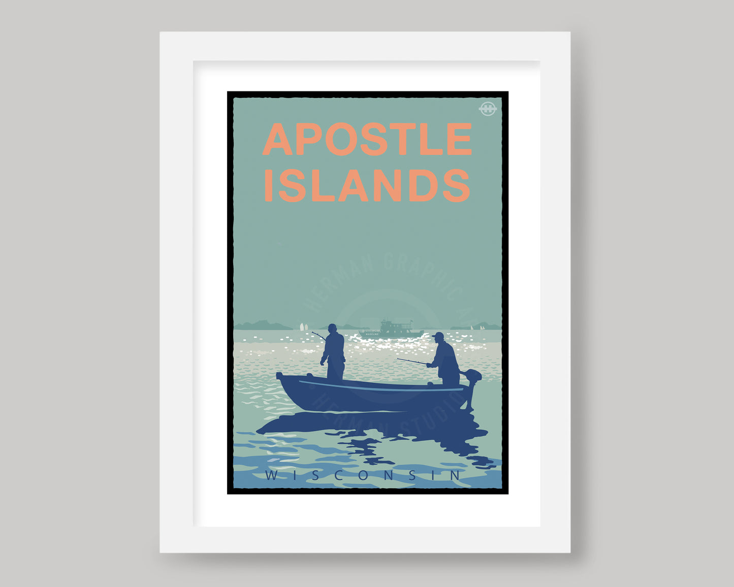 APOSTLE ISLANDS FISHERMEN || WISCONSIN LANDMARK ART PRINT