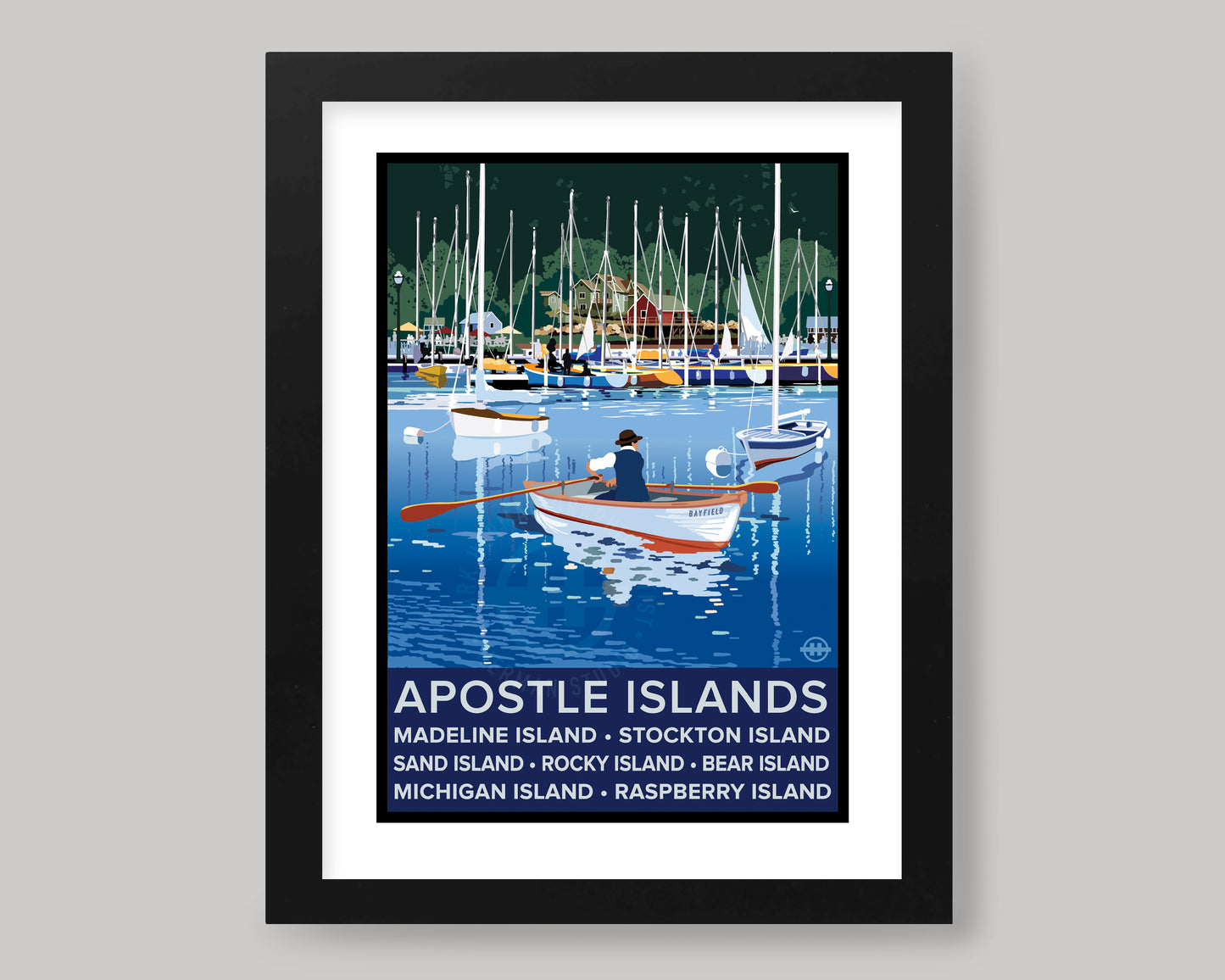 APOSTLE ISLANDS ROW BOAT || WISCONSIN LANDMARK ART PRINT