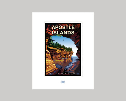 APOSTLE ISLANDS SEA CAVE VIEW || WISCONSIN LANDMARK ART PRINT