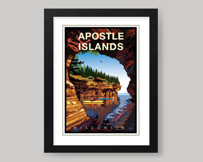 APOSTLE ISLANDS SEA CAVE VIEW || WISCONSIN LANDMARK ART PRINT