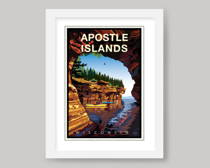 APOSTLE ISLANDS SEA CAVE VIEW || WISCONSIN LANDMARK ART PRINT