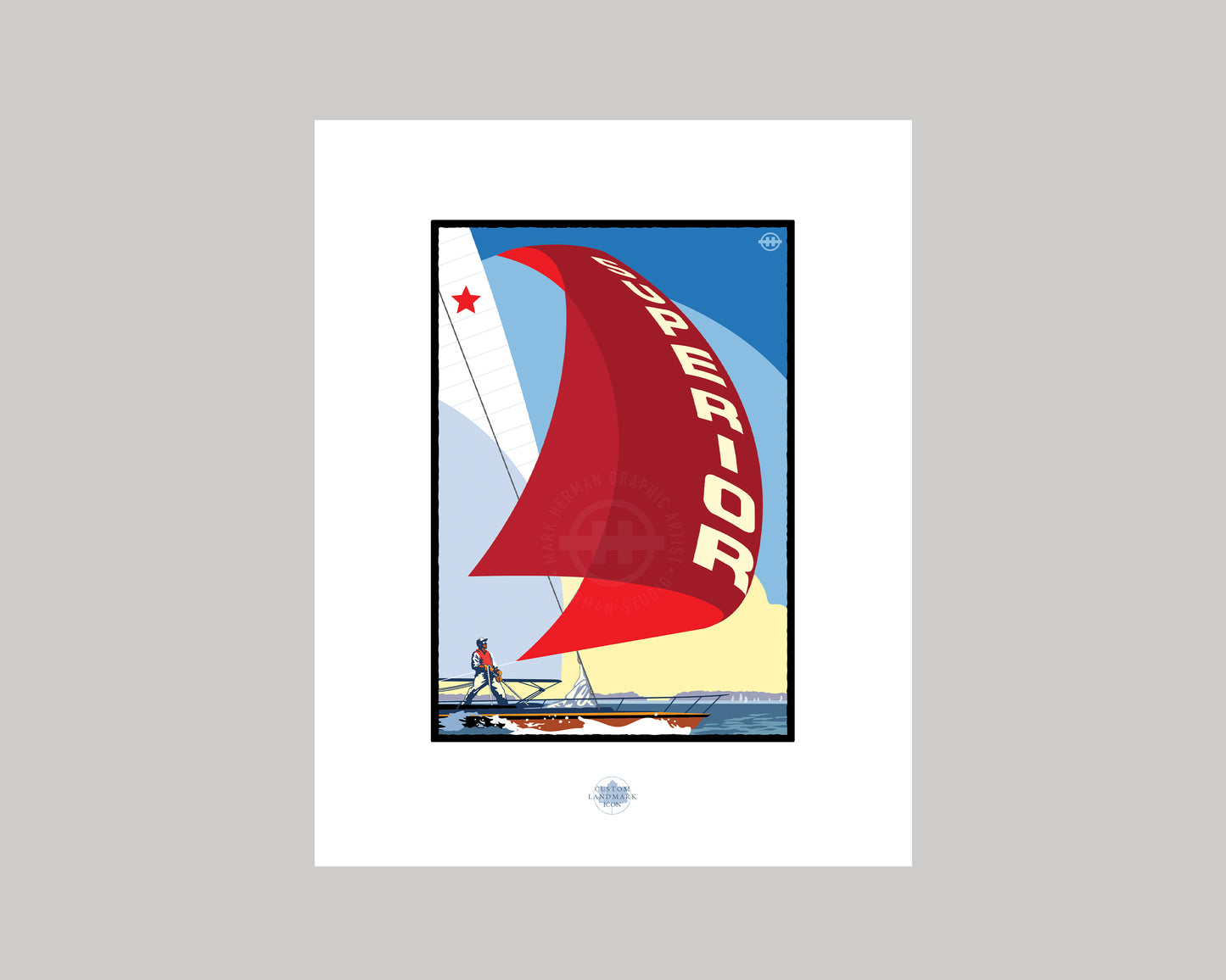 SUPERIOR BIG RED SAIL || MINNESOTA LANDMARK ART PRINT