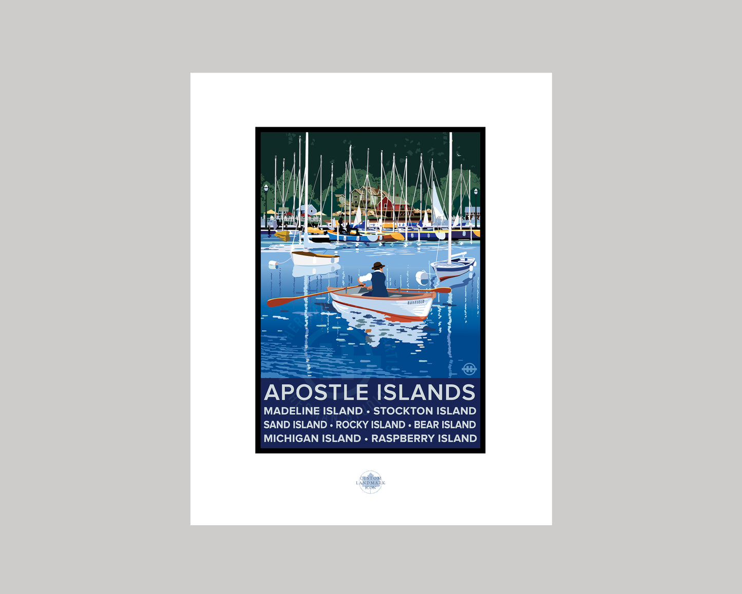 APOSTLE ISLANDS ROW BOAT || WISCONSIN LANDMARK ART PRINT