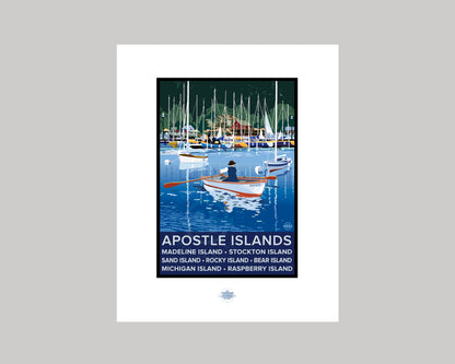 APOSTLE ISLANDS ROW BOAT || WISCONSIN LANDMARK ART PRINT