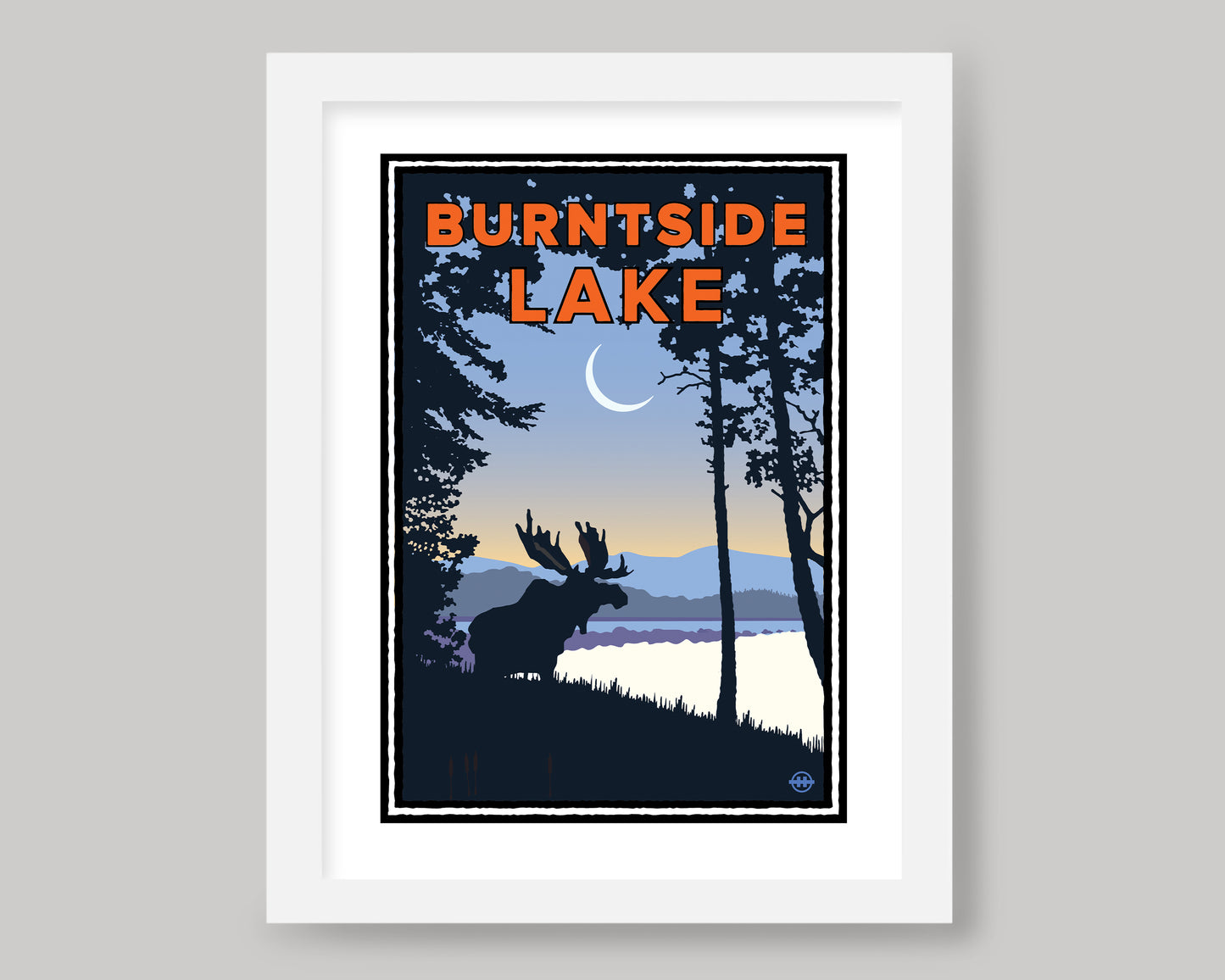 BURNTSIDE LAKE CRESCENT MOON || MINNESOTA LANDMARK ART PRINT